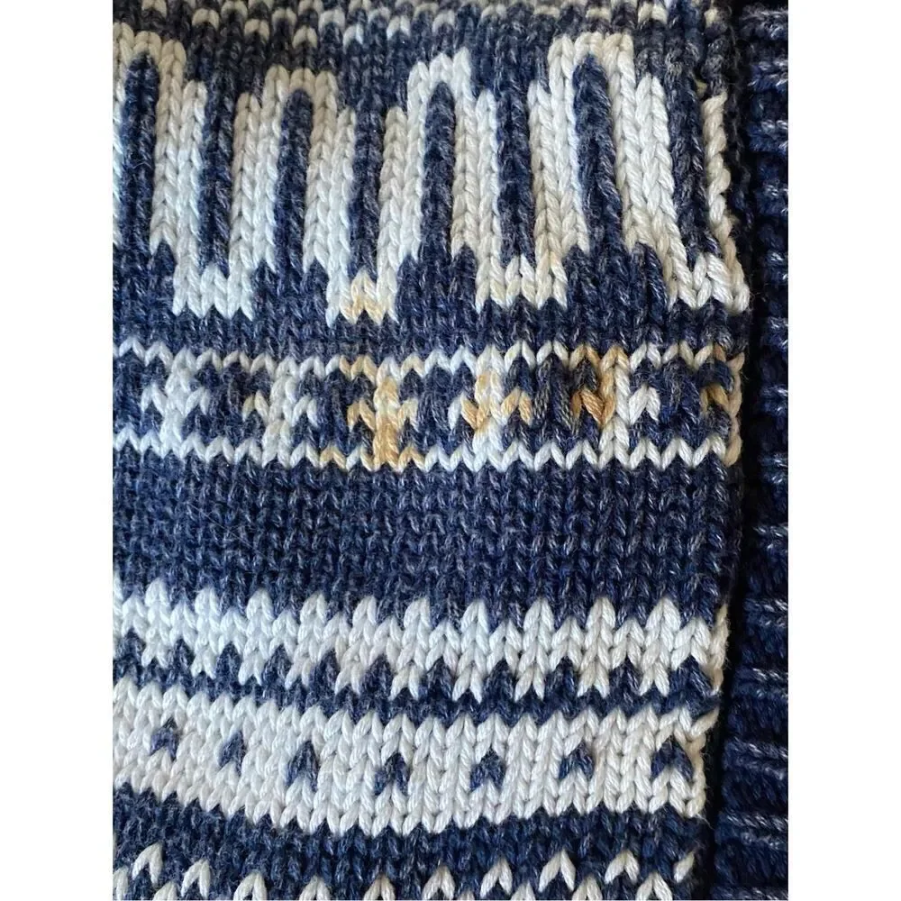 Born fly men’s anytime hooded blue and white cardigan sweater S/M